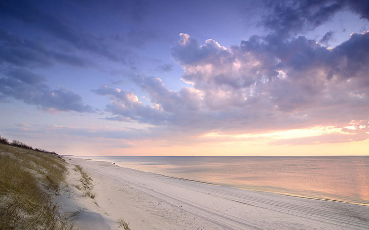 Curonian Spit, Lithuania, Baltic Sea, beach, sunset, Curonian, Lithuania, Baltic, Sea, Beach, Sunset, HD wallpaper