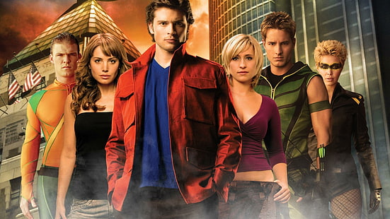 Serie TV, Smallville, Allison Mack, Chloe Sullivan, Clark Kent, Green Arrow, Superman, Tom Welling, Sfondo HD HD wallpaper