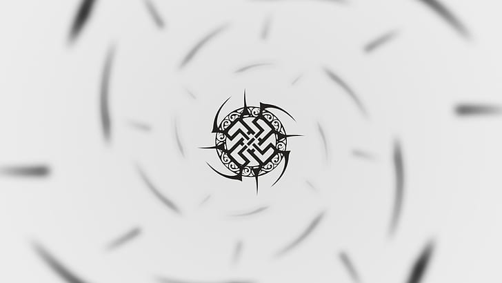black, logo, minimalism, swastika, Tribal, white, HD wallpaper
