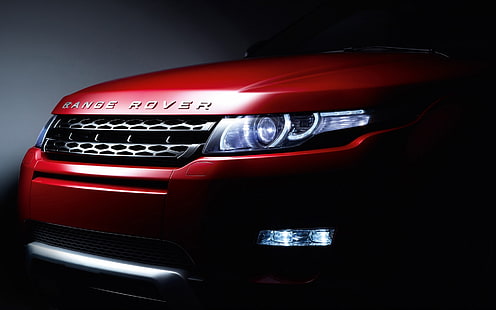 Rover Evoque Headlights, red land rover range rover, HD wallpaper HD wallpaper