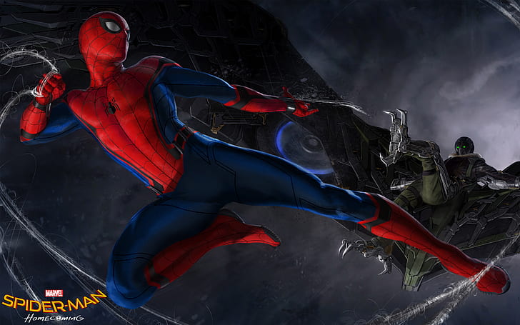 Spider Man Homecoming Concept ภาพยนตร์มหัศจรรย์ภาพประกอบสไปเดอร์แมนงานคืนสู่เหย้าแนวคิดมาร์เวล, วอลล์เปเปอร์ HD