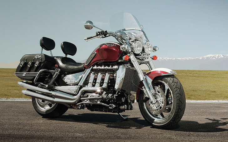 Triumph Rocket III Classic, red touring motorcycle, Motorcycles, Triumph, HD wallpaper
