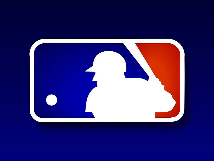 Baseball, Players, Blue Background, Sign, mbl logo, baseball, players, blue background, sign, HD wallpaper