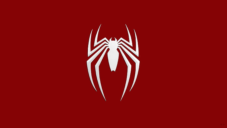 Marvel Spider-Man logo, Spider-Man, logo, fondo simple, Spider-Man (2018), Marvel Comics, Fondo de pantalla HD