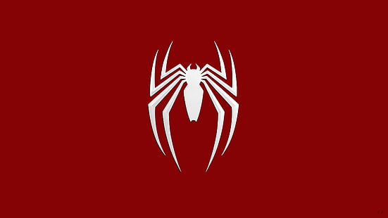 Logo Marvel Spider-Man, Spider-Man, logo, proste tło, Spider-Man (2018), Marvel Comics, Tapety HD HD wallpaper