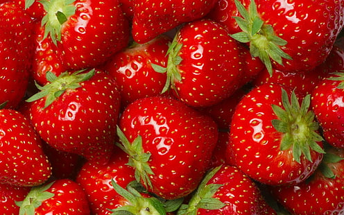 red strawberry fruits, Fruits, Strawberry, HD wallpaper HD wallpaper