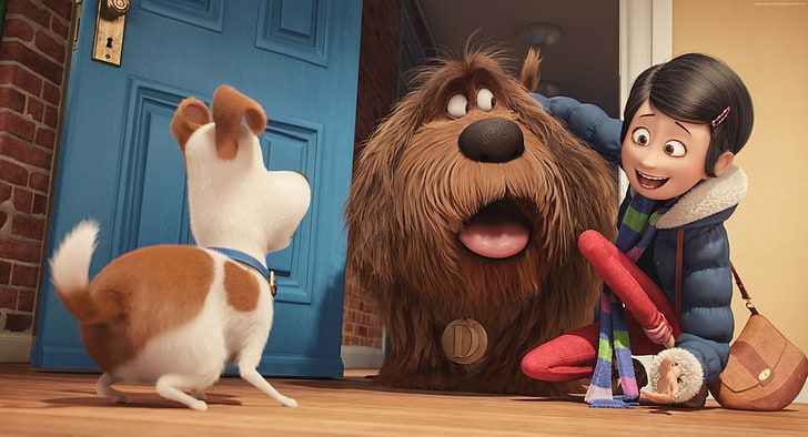 kreskówka, Sekretne życie zwierząt domowych, pies, Najlepsze filmy animowane 2016 roku, Tapety HD
