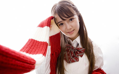 Cute Oku Manami with Scarf, with, cute, manami, scarf, celebrities, HD wallpaper HD wallpaper