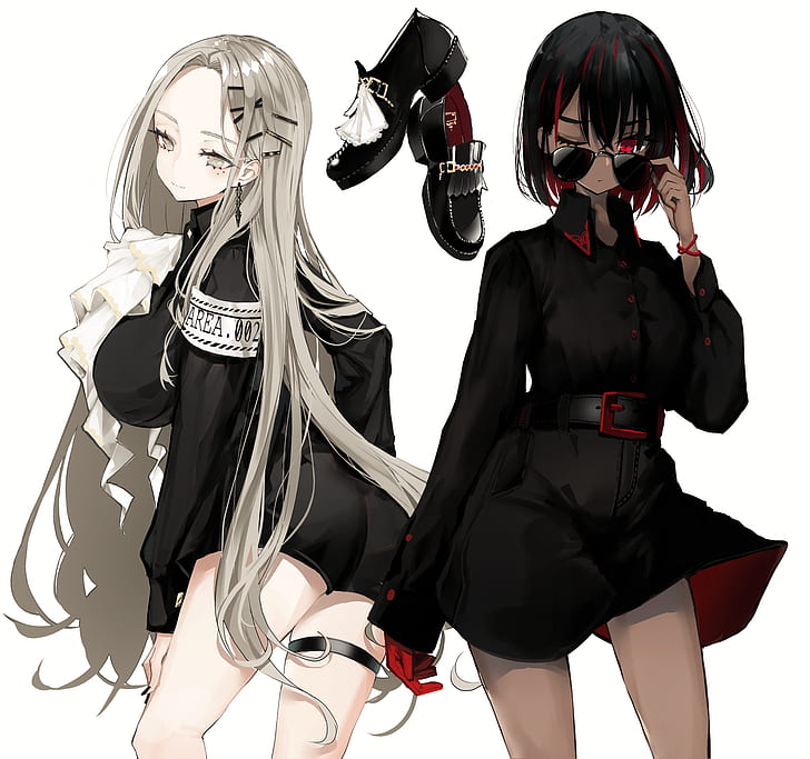 anime girls, anime, original characters, dark skin, ɴᴀʀᴜᴇ, HD wallpaper