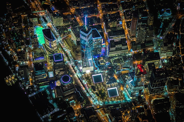 бетонни градски сгради, Vincent Laforet, Ню Йорк, Манхатън, One World Trade Center, HD тапет