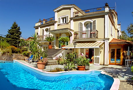 Адриана, къща за гости, къщи, Италия, имение, соренто, вила, HD тапет HD wallpaper