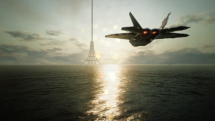 F-22 Raptor, Ace Combat 7, Militärflugzeug, HD-Hintergrundbild