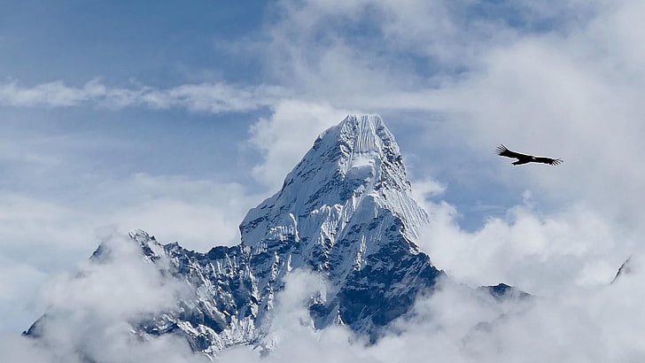 Himmel, Gebirgslandformen, Wolke, Gebirgskette, Berg, Flug, Gipfel, Gletscherlandform, Himalaya, HD-Hintergrundbild
