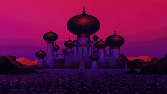 Aladdin, animasi, film animasi, film diam, Disney, Walt Disney, Agrabah, Istana Sultan, Wallpaper HD HD wallpaper