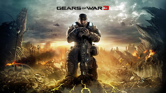 Gears of War 3 цифровые обои, Маркус Феникс, Gears of War 3, Gears of War, HD обои HD wallpaper