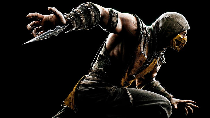 Mortal Kombat Scorpion, escorpião, Mortal Kombat X, HD papel de parede