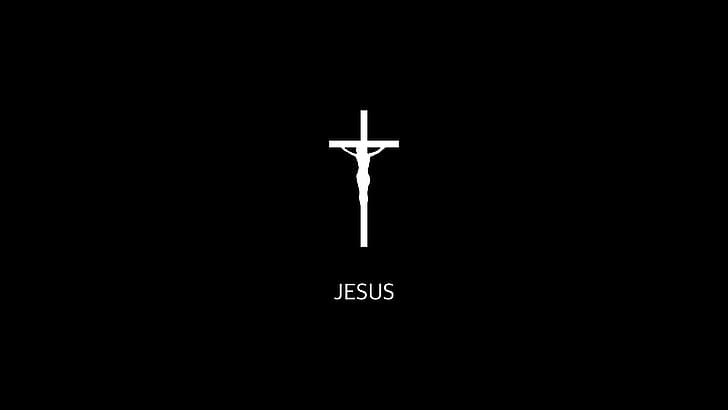 Jesus Christus, Heiliges Kreuz, schwarzer Hintergrund, Bibel, Religion, religiös, katholisch, Katholizismus, Bibel, HD-Hintergrundbild