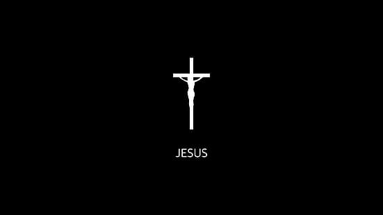 Jesus Christus, Heiliges Kreuz, schwarzer Hintergrund, Bibel, Religion, religiös, katholisch, Katholizismus, Bibel, HD-Hintergrundbild HD wallpaper
