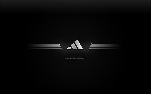 лого на adidas, Adidas, черно, HD тапет HD wallpaper