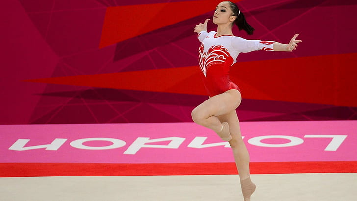 жени, гимнастика, Алия Мустафина, HD тапет