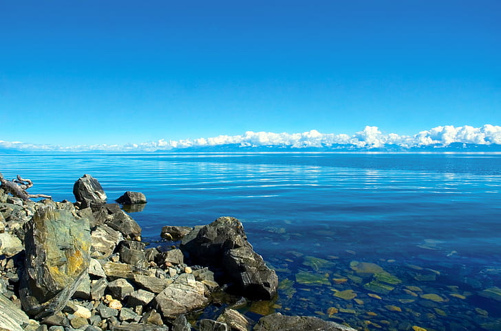 Lago più profondo, il lago più grande del mondo, l'isola di Olkhon, il lago Baikal, Sfondo HD