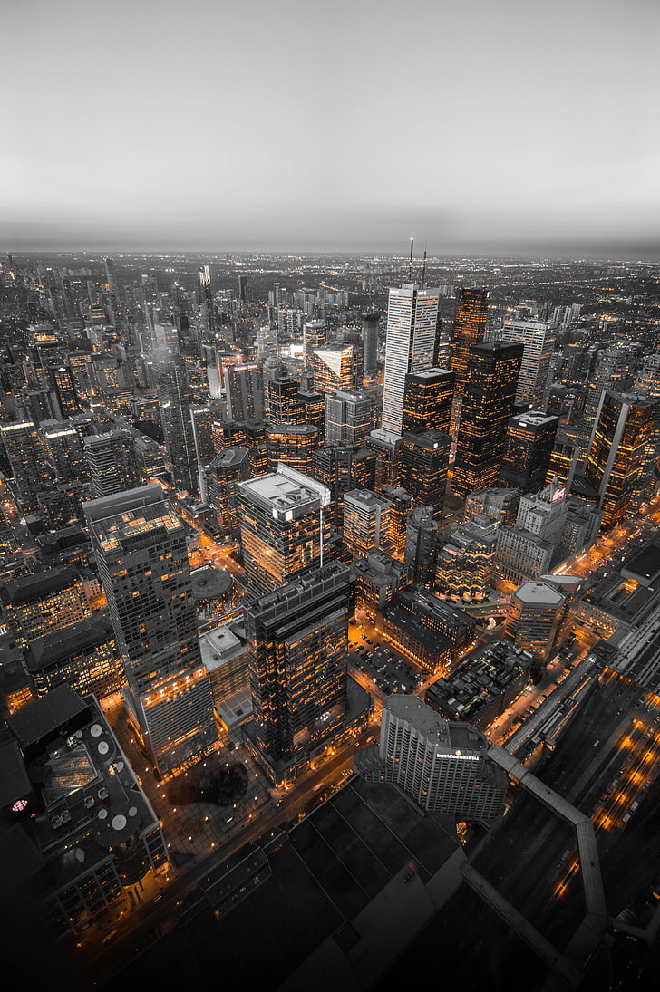 Wolkenkratzer, Wolkenkratzer, Draufsicht, Metropole, Toronto, Kanada, HD-Hintergrundbild, Handy-Hintergrundbild