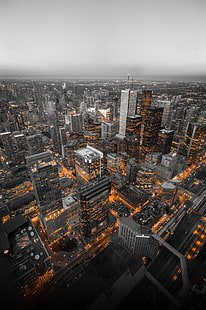 grattacielo, grattacieli, vista dall'alto, metropoli, toronto, canada, Sfondo HD HD wallpaper