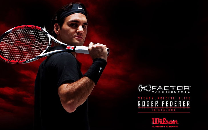 Roger Federer, Roger Federer, racchetta, tennista, Sfondo HD
