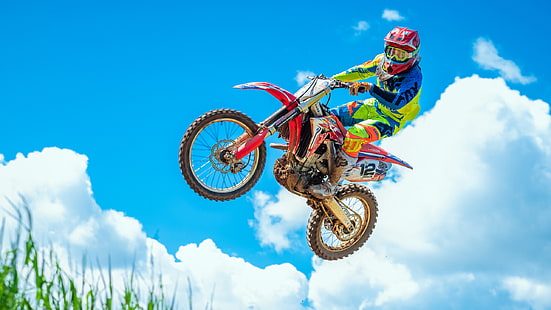 Motocross-Biker-Stunts, Motocross, Biker, Stunts, HD-Hintergrundbild HD wallpaper