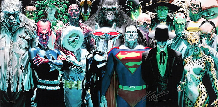 Comics, Legion Of Doom, Joker, Scarecrow (Batman), Sinestro, Superman, HD wallpaper
