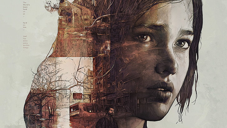 рисуване на лице на жена, видеоигра, The Last Of Us, Ellie (The Last of Us), HD тапет