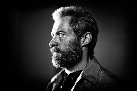 Hugh Jackman, Logan (Cinéma), Wolverine, monochrome, Fond d'écran HD HD wallpaper