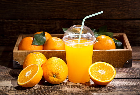  glass, orange, shadow, juice, citrus, box, fresh, fruit, orange juice, oranges, HD wallpaper HD wallpaper