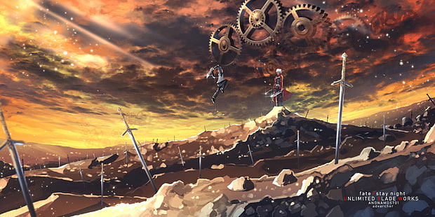 Fate-Serie, Fate / Stay Night: Unlimited Blade Works, EMIYA, Shirou Emiya, HD-Hintergrundbild HD wallpaper