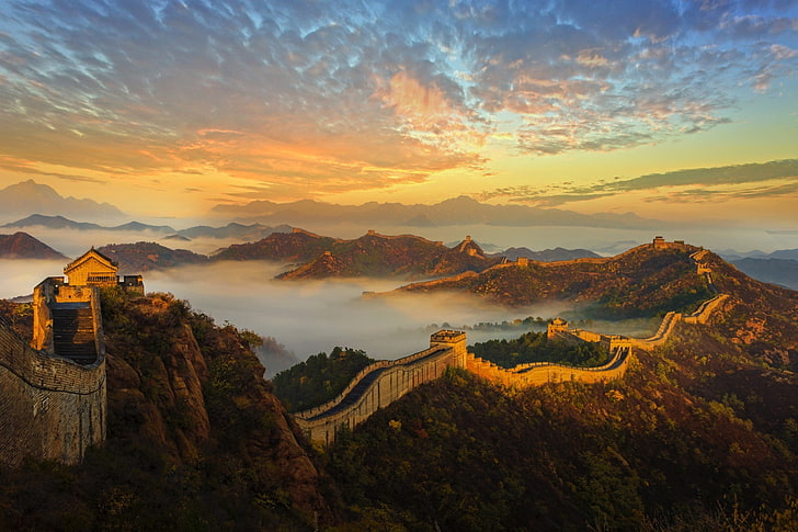 سور الصين العظيم ، المناظر الطبيعية، خلفية HD