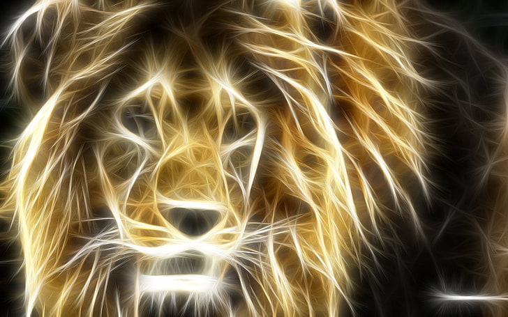 fractalius leões, HD papel de parede