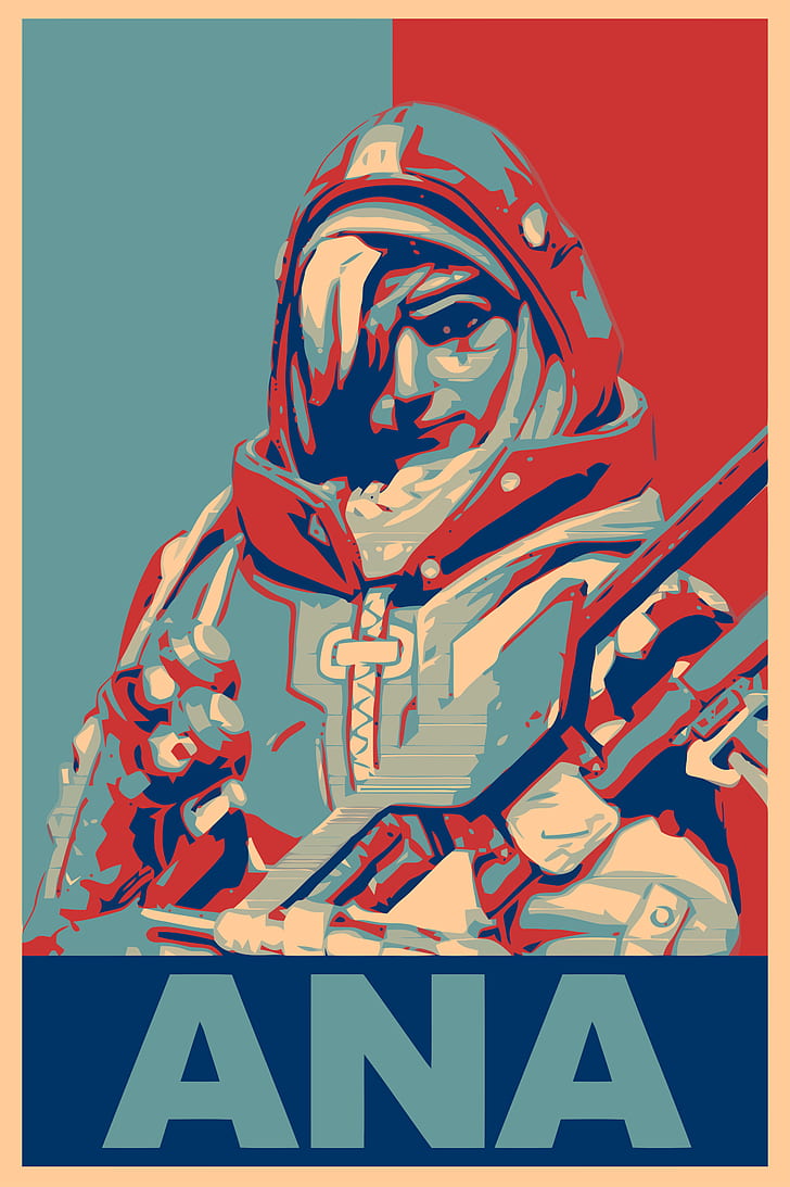 propaganda, Ana (Overwatch), Overwatch, Gamer, HD wallpaper