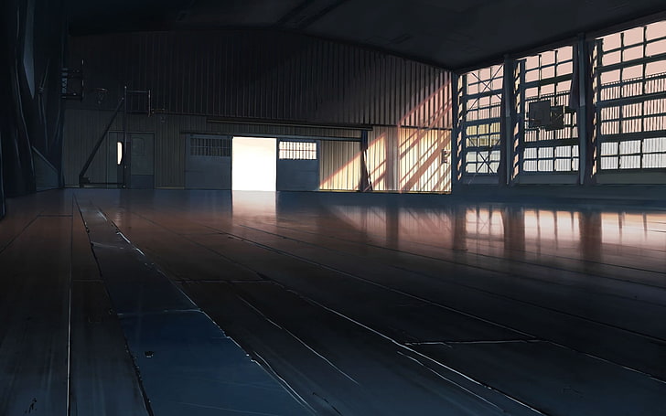 overed court, gyms, room, basketball, animation, anime, artwork, HD wallpaper