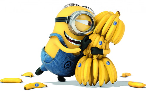Meu Malvado Favorito 2 Banana Love, stuart the minion, Meu Malvado Favorito 2, bananas, HD papel de parede HD wallpaper