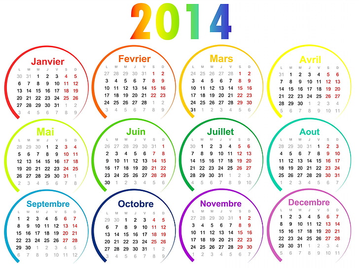 2014 kalender, kalender, 2014, månad, HD tapet