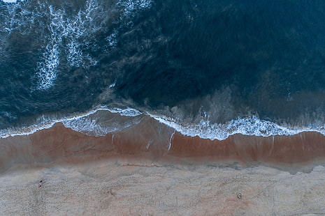 nature, eau, plage, drone photo, Fond d'écran HD HD wallpaper