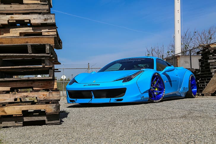 Ferrari, 458, Blue, Italia, Edition, Liberty, Walk, HD wallpaper