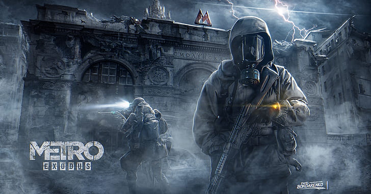 Moskau, Station, Maske, Stalker, Metro Exodus, Pavel Bondarenko, Smolensk, HD-Hintergrundbild