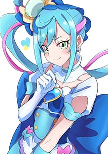 อะนิเมะ สาวอะนิเมะ Delicious Party Pretty Cure Pretty Cure Fuwa Kokone Cure Spicy งานศิลปะ ศิลปะดิจิตอล ศิลปะแฟนซี ผมสีฟ้า, วอลล์เปเปอร์ HD HD wallpaper