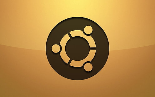 okrągłe biało-czarne logo, ubuntu, logo, tło, obraz, Tapety HD HD wallpaper