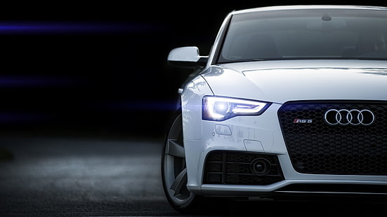 berline Audi A4 blanche, Audi, voiture, Audi RS5, voitures blanches, véhicule, Fond d'écran HD HD wallpaper