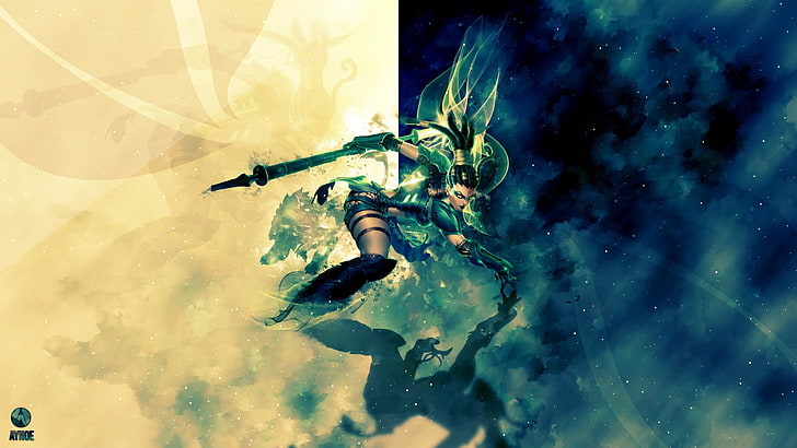 green fairy character, League of Legends, Nidalee (League of Legends), HD wallpaper