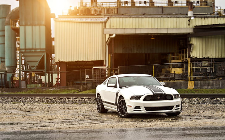 Ford Mustang Boss 302 blanco negro coche, Ford, Mustang, Blanco, Negro, Coche, Fondo de pantalla HD