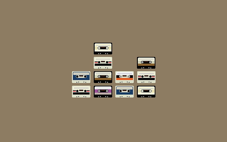 cassettes, cassette, spectre audio, minimalisme, Fond d'écran HD