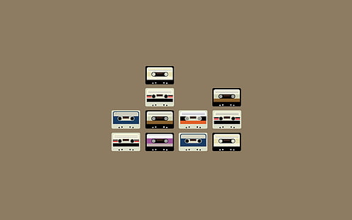 cintas de cassette, cassette, espectro de audio, minimalismo, Fondo de pantalla HD HD wallpaper